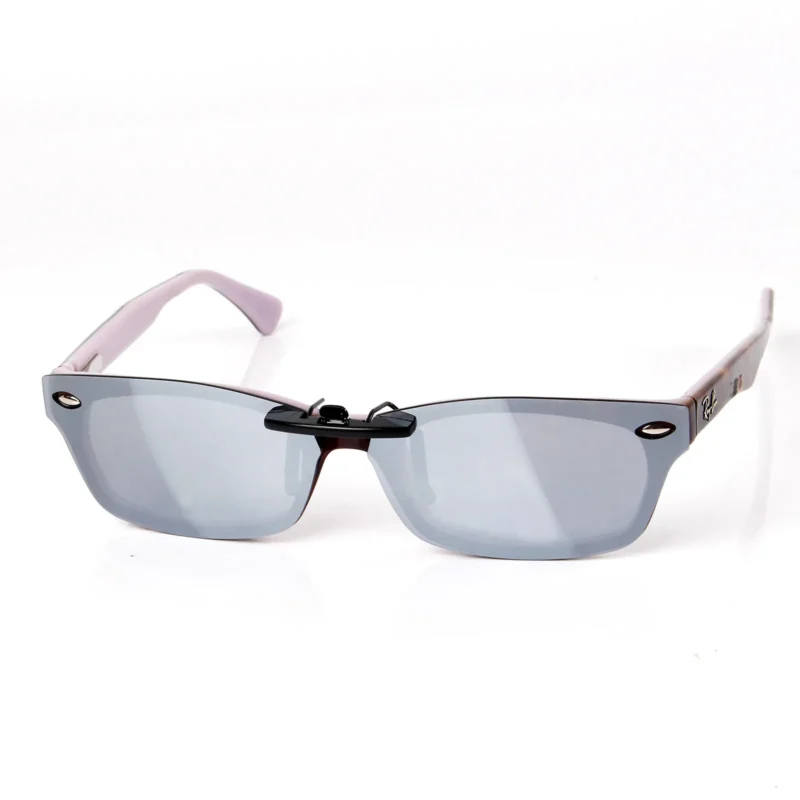 Custom Polarized Clip-On Sunglasses For RayBan RB5150 (48mm) 48-19-135 48x19 (Silver Mirror) - Image 2