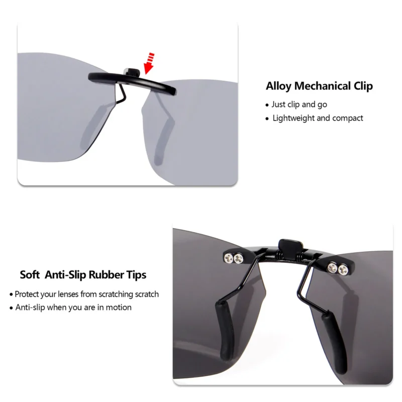 Custom Polarized Clip-On Sunglasses For RayBan RB5150 (48mm) 48-19-135 48x19 (Silver Mirror) - Image 5