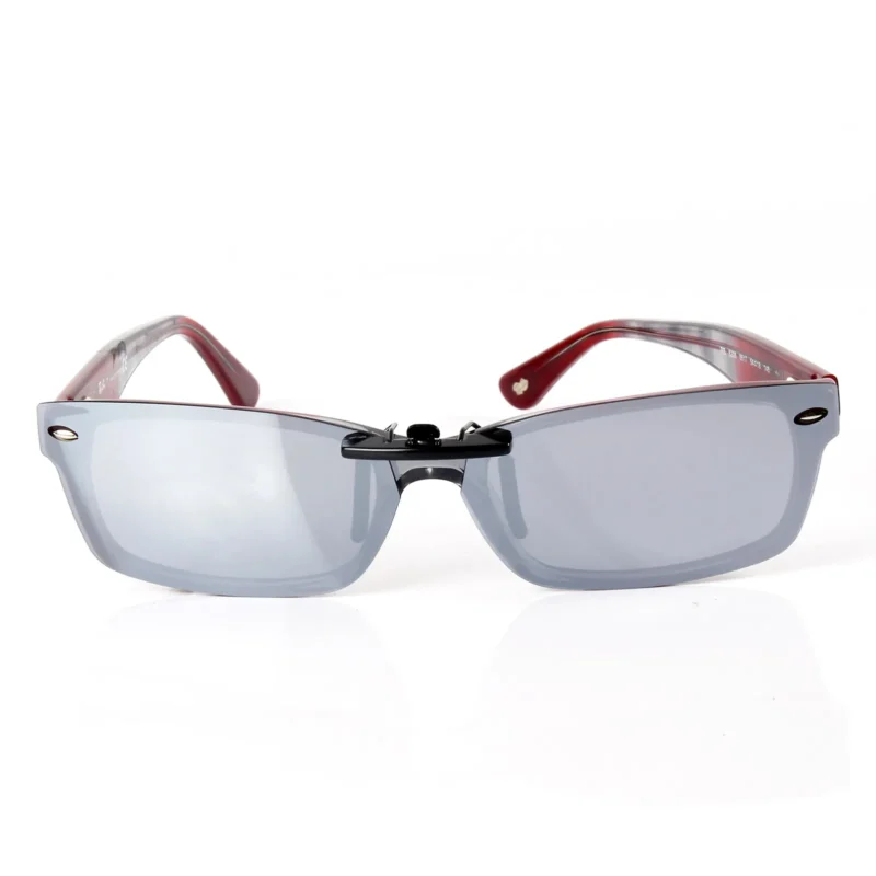 Custom Polarized Clip On Sunglasses 54-18-145 54x18 For RayBan RB5206  (54mm) (Silver Color) - Image 5