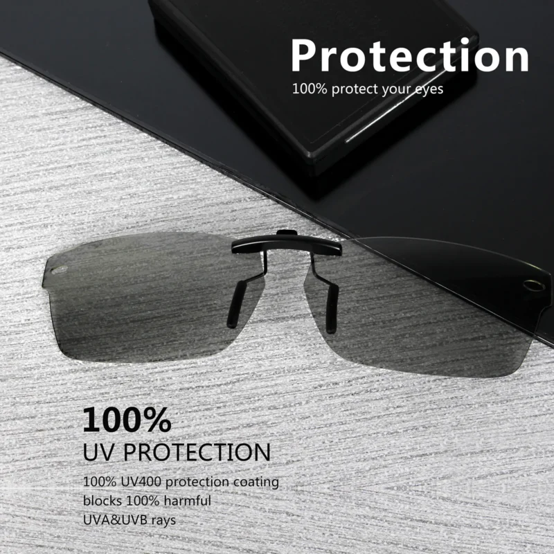 Photochromic Replacement 10-20% Polarized ClipOn Lenses For RayBan RB5206 54-18-145 (Adapt Grey) - Image 3