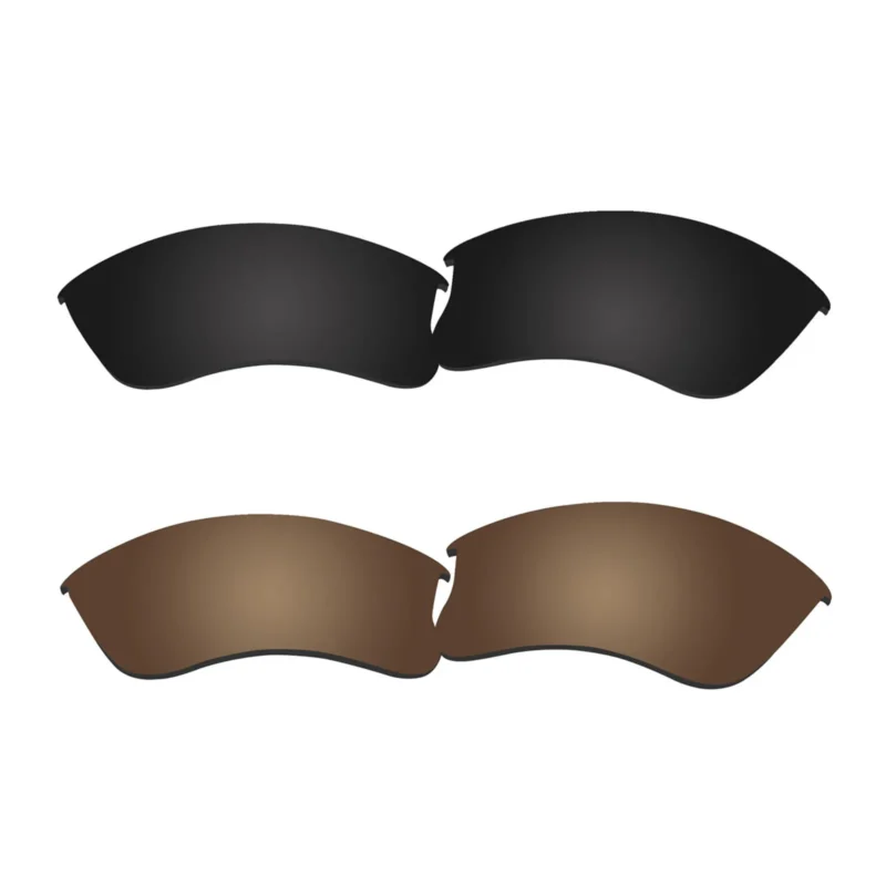 Polarized Lenses for Oakley Flak Jacket XLJ 2 Pair Combo (Black, Bronze Brown)