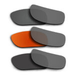 Polarized Lenses for Oakley Holbrook 3 Pair Color Combo (Grey, Fire Red Mirror, Black Color)