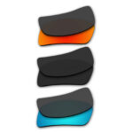 Lenses for Oakley Oil Drum 3 Pair Color Combo (Fire Red Mirror, Black Color, Ice Blue Mirror)