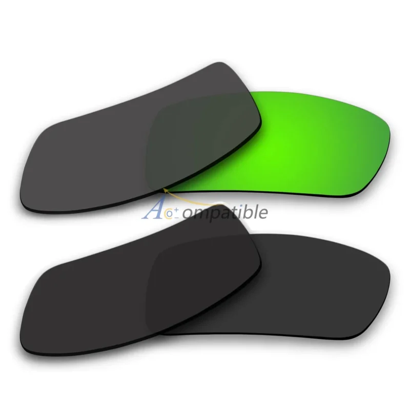 Polarized Lenses for Oakley Gascan 2 Pair Combo (Emerald Green Mirror, Black Color)