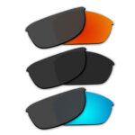 Lenses for Oakley Half Jacket (2.0) 3 Pair Color Combo (Fire Red Mirror, Black Color, Ice Blue Mirror)