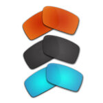 Polarized Lenses for Oakley Gascan Small  3 Pair Combo (Fire Red Mirror, Black, Ice Blue Mirror)