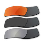 Lenses for Oakley Eyepatch 2 3 Pair Color Combo (Fire Red Mirror, Black Color, Silver Mirror)