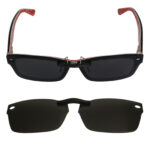 Custom Polarized Clip On Sunglasses For RayBan RB5206 (52mm) 52-18-140 52x18 (Black Color)