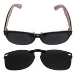 Custom Polarized Clip On Sunglasses For RayBan Wayfarer RB5184 (54mm) 54-18-145 54x18 (Black Color)