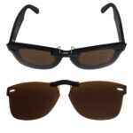 Custom Polarized Clip On Sunglasses For RayBan Wayfarer RB5121 (47mm) 47-22-145 47x22 (Bronze Brown)