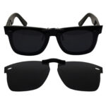 Custom Polarized Clip on Sunglasses For RayBan Wayfarer RB5121 (50mm) 50-22-150 (Black Color)