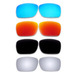 Polarized Lenses for Oakley Holbrook 4 Pair Color Combo (Fire Red Mirror, Black, Ice Blue Mirror, Sliver Mirror)