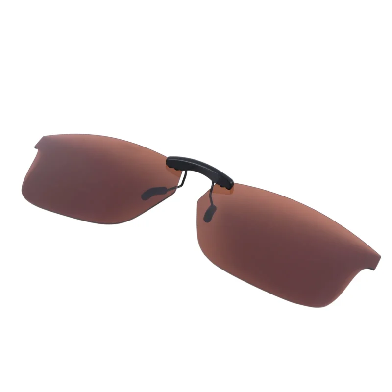 Custom Polarized Clip On Sunglasses for Oakley Ox8081 Plank 2.0 Rectangular Prescription Eyewear Frames 55mm (Brown) - Image 2