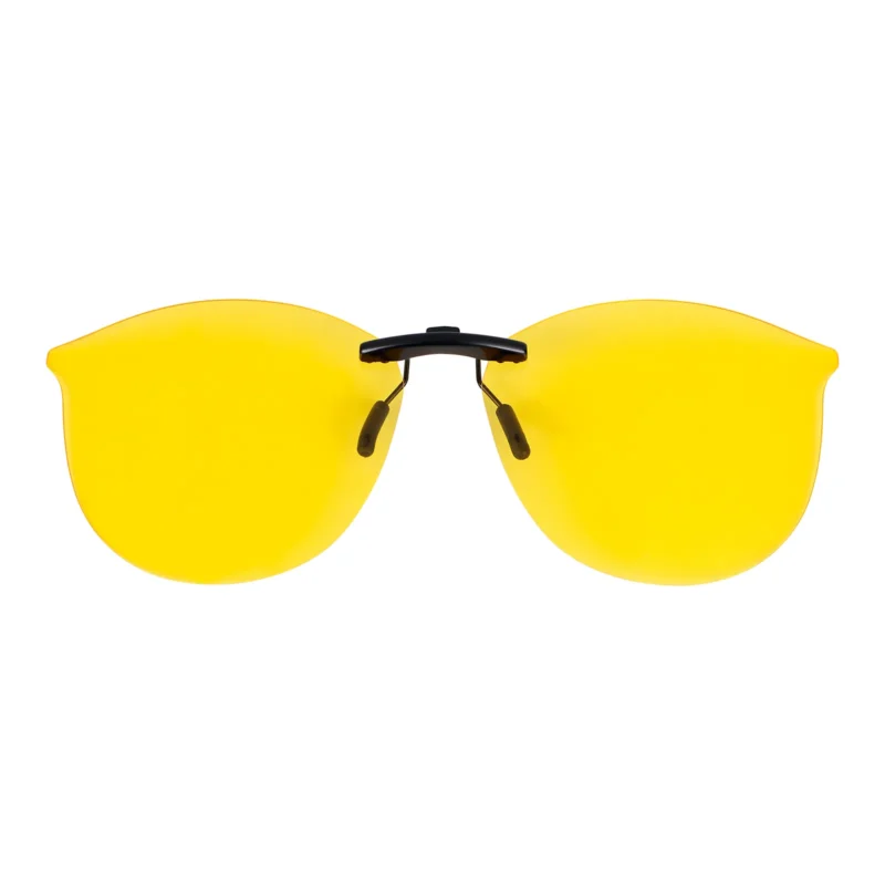 Custom Polarized Clip On Sunglasses for Ray-Ban RX7140 RB7140 Square Prescription Eyewear Frame 51mm (Yellow)