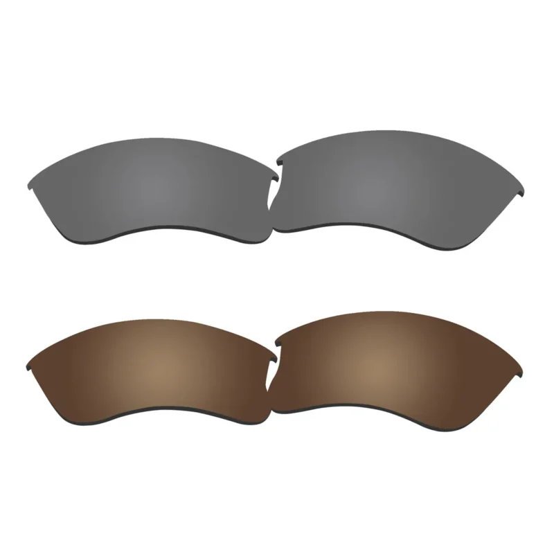 Replacement Polarized Lenses for Oakley Flak Jacket XLJ 2 Pair Combo (Grey, Bronze Brown) - Image 2