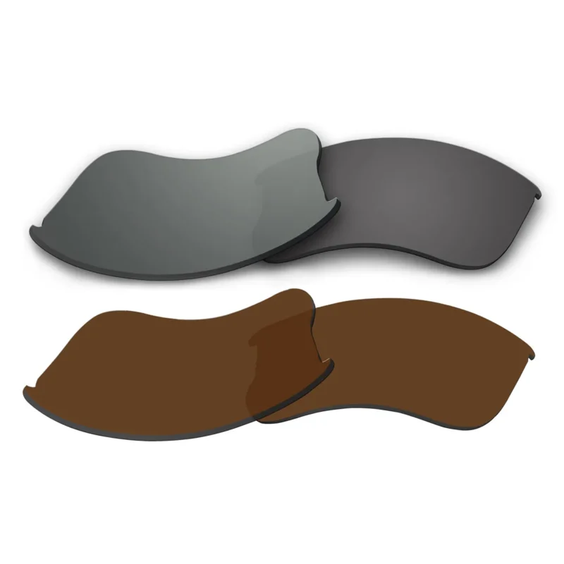 Replacement Polarized Lenses for Oakley Flak Jacket XLJ 2 Pair Combo (Grey, Bronze Brown) - Image 3