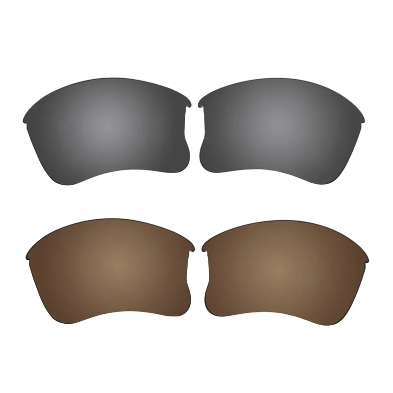 Replacement Polarized Lenses for Oakley Flak Jacket XLJ 2 Pair Combo (Grey, Bronze Brown)