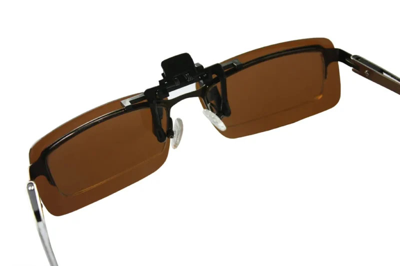 Clip on Flip up Enhancing UV400 Driving Glasses Polarized Brown Lenses Unisex - Image 2