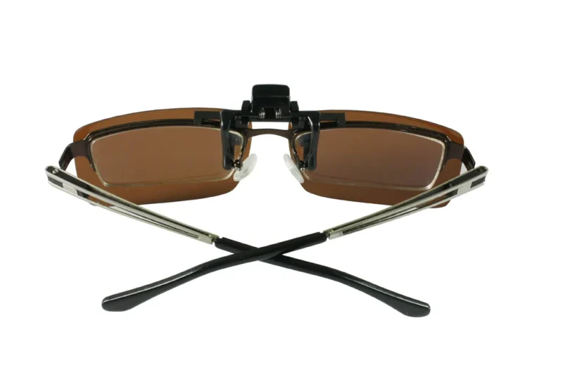 Clip on Flip up Enhancing UV400 Driving Glasses Polarized Brown Lenses Unisex - Image 3