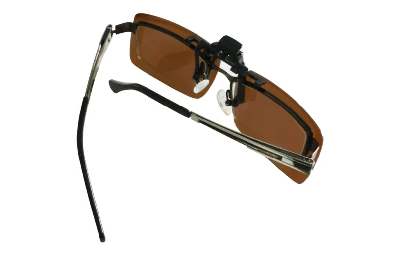 Clip on Flip up Enhancing UV400 Driving Glasses Polarized Brown Lenses Unisex - Image 4