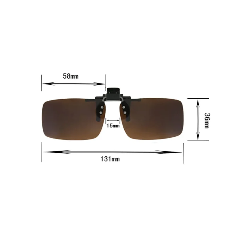 Clip on Flip up Enhancing UV400 Driving Glasses Polarized Brown Lenses Unisex - Image 6