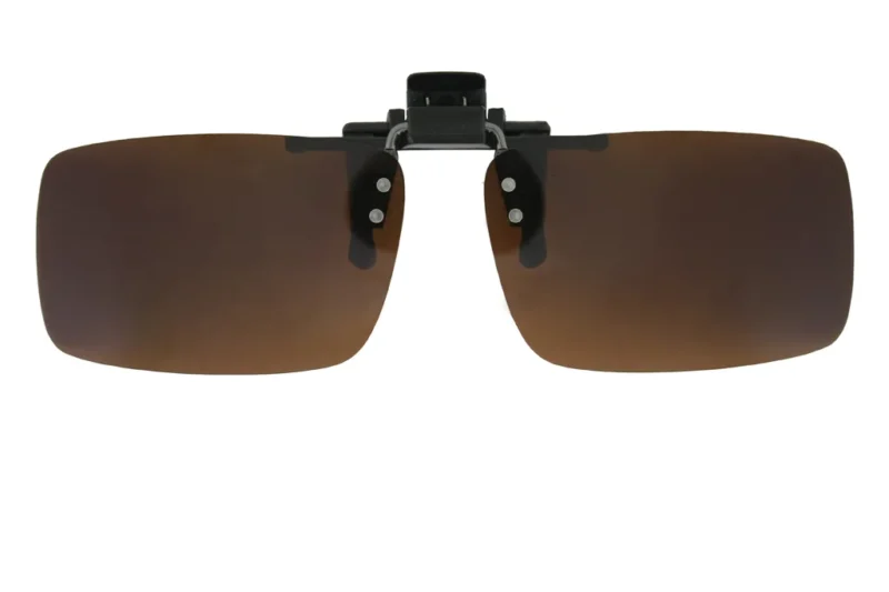 Clip on Flip up Enhancing UV400 Driving Glasses Polarized Brown Lenses Unisex