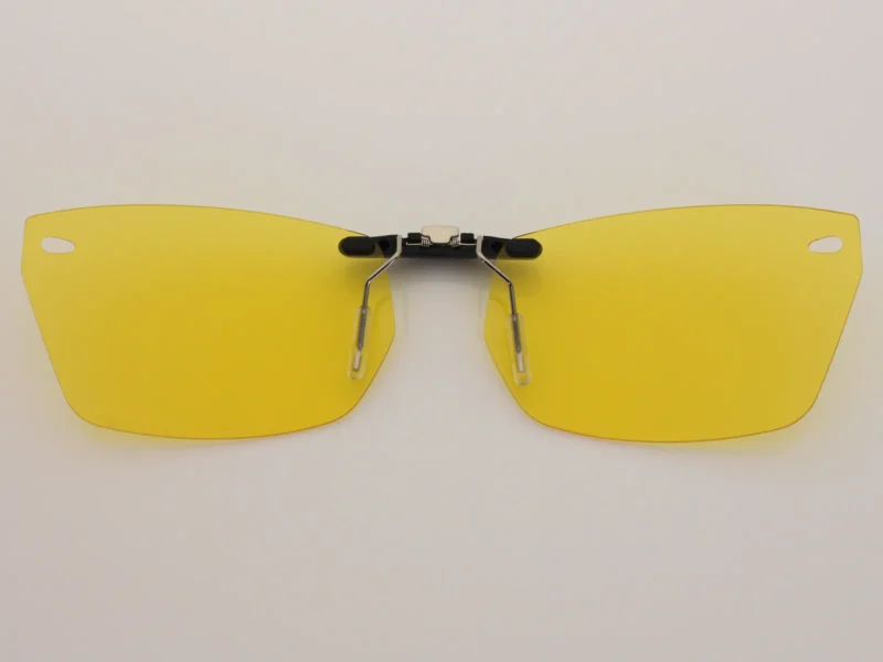 Custom Polarized Clip On Sunglasses For RayBan RB5255 (RX5255) 51-16-135 51x16 (Yellow) - Night Vision - Image 2