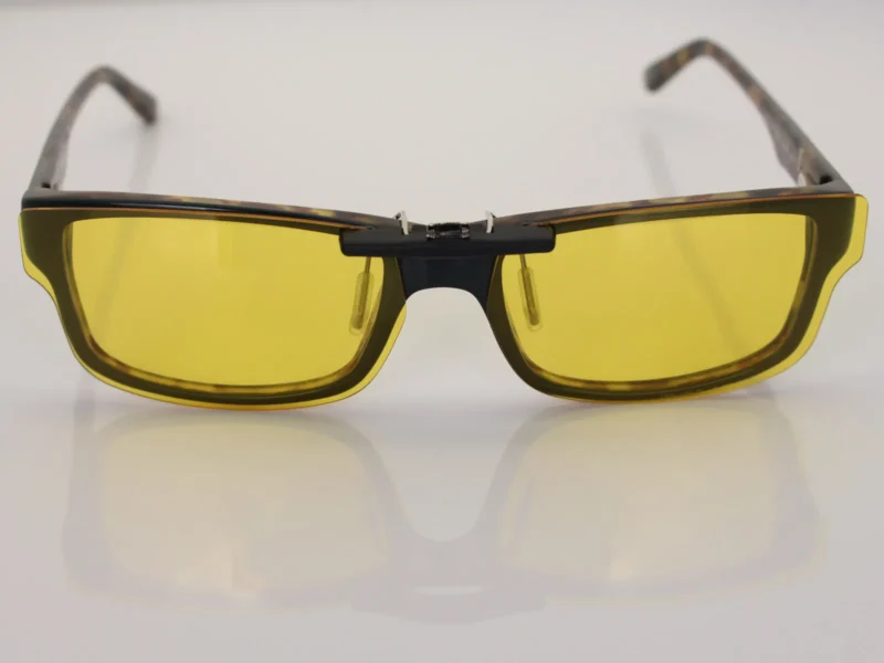 Custom Polarized Clip on Sunglasses For RayBan RB5245 (RX5245) 52x17 (Yellow) - Night Vision - Image 3