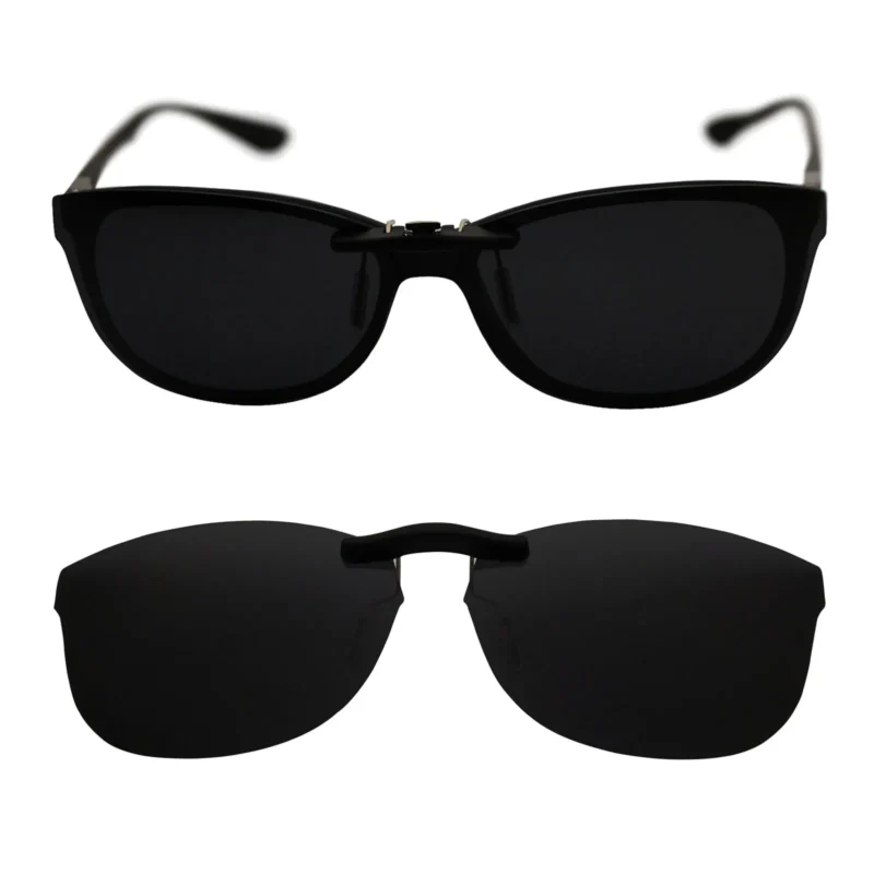 Custom Polarized Clip On Sunglasses For RayBan RB7024 (56mm) 56-16-145 56x16 (Black Color) - Image 5