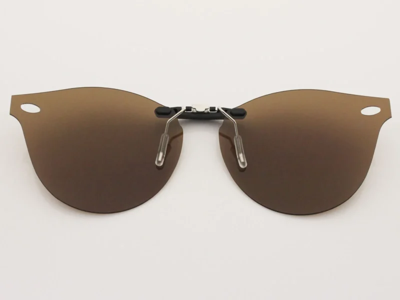 Custom Polarized Clip On Sunglasses For Ray-Ban RB2180V (47mm) 47-21-145 47x21 (Bronze Brown) - Image 2