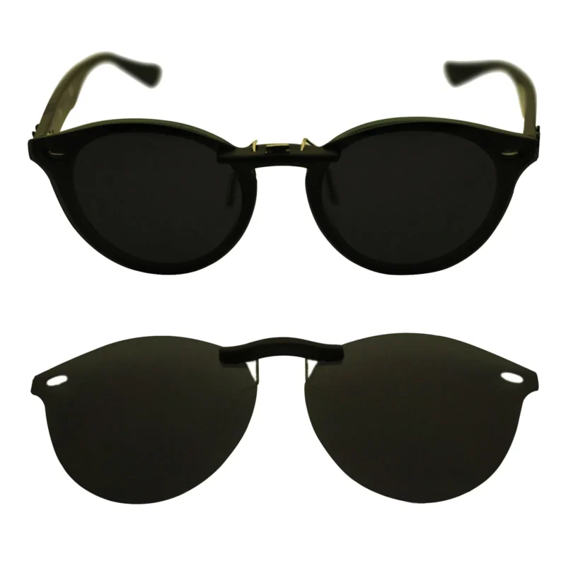 Custom Polarized  Clip On Sunglasses For RayBan RB2180V (49mm) 49-21-145 (Black) - Image 5