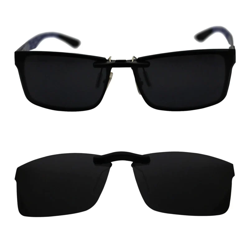 Custom Polarized Clip On Sunglasses For Ray-Ban RB8415 (53mm) 53-17-145 53x17 (Black Color)