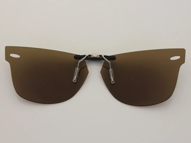 Custom Polarized Clip On Sunglasses For RayBan Wayfarer RB5121 (47mm) 47-22-145 47x22 (Bronze Brown) - Image 2