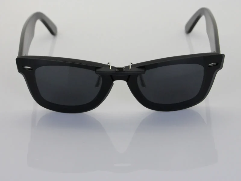 Custom Polarized Clip On Sunglasses For RayBan Wayfarer RB5121 (47mm) 47-22-145 47x22 (Black) - Image 3