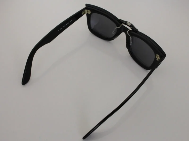 Custom Polarized Clip On Sunglasses For RayBan Wayfarer RB5121 (47mm) 47-22-145 47x22 (Black) - Image 4