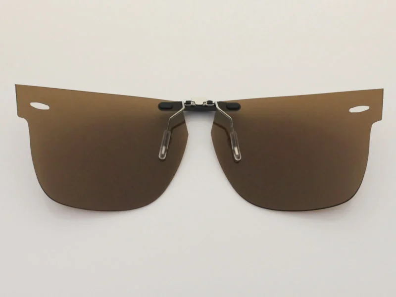 Custom Polarized Clip on Sunglasses For RayBan Wayfarer RB5121 (50mm) 50-22-150 (Bronze Brown) - Image 2