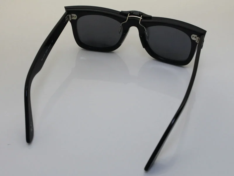 Custom Polarized Clip on Sunglasses For RayBan Wayfarer RB5121 (50mm) 50-22-150 (Black Color) - Image 4