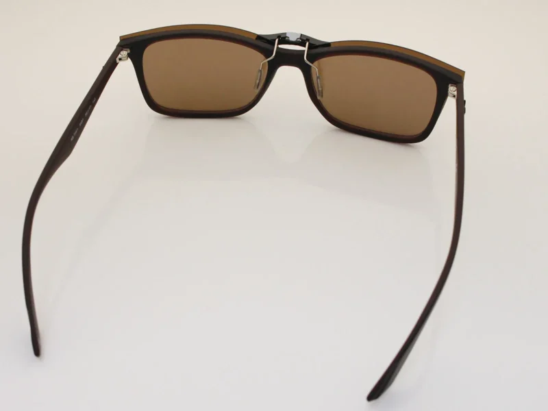 Custom Polarized Clip On Sunglasses For RayBan RB7047 (56mm) 56-17-145 (Bronze Brown) - Image 4