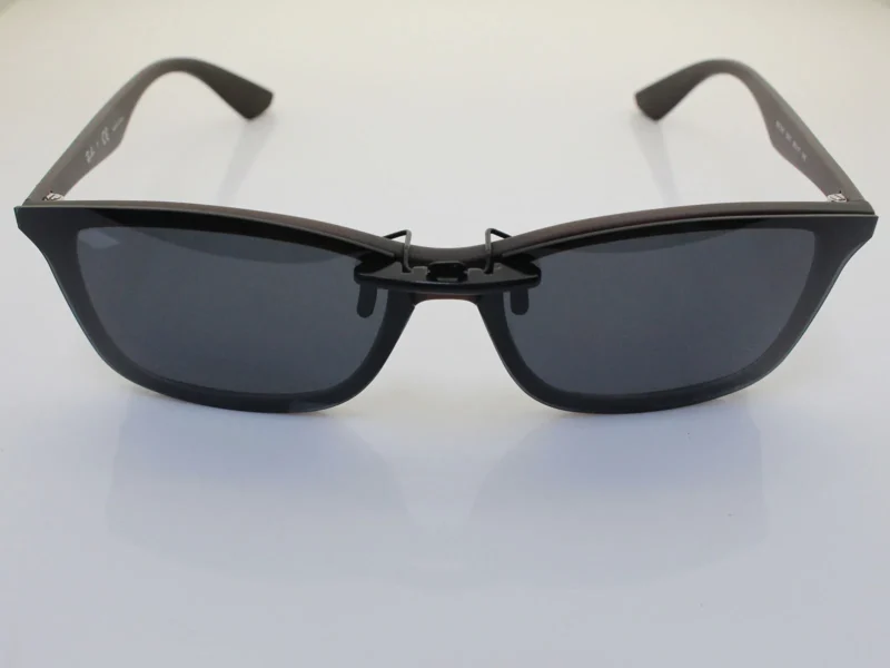 Custom Polarized  Clip On Sunglasses For RayBan RB7047 (56mm) 56-17-145 (Black Color) - Image 3